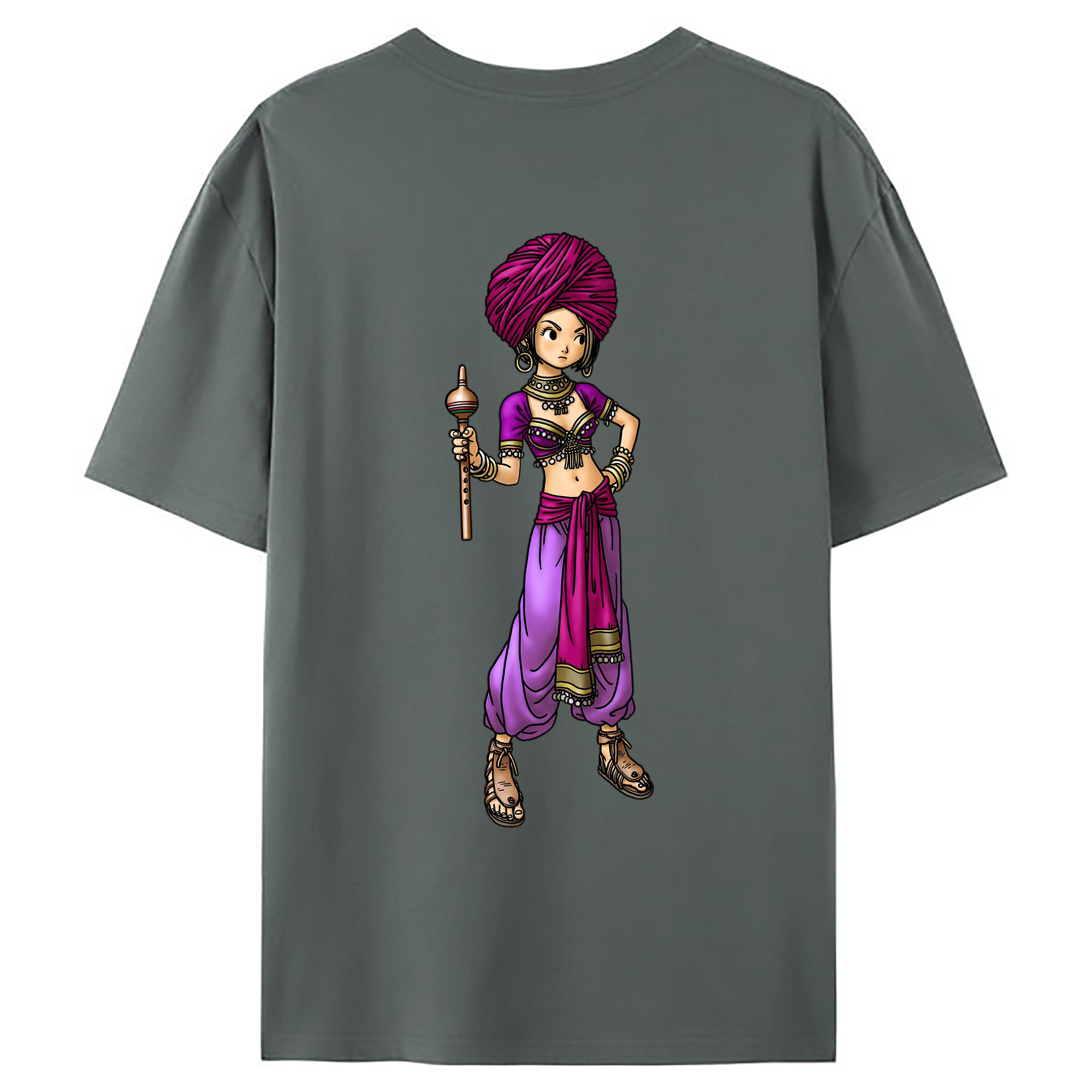 （画像用） ドラゴンクエスト Doragon Kuesuto Dragon Quest 綿100％ メンズ半袖Tシャツ（バックプリント） 通気性